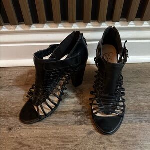 Elegant Black Women's Heeled Sandals